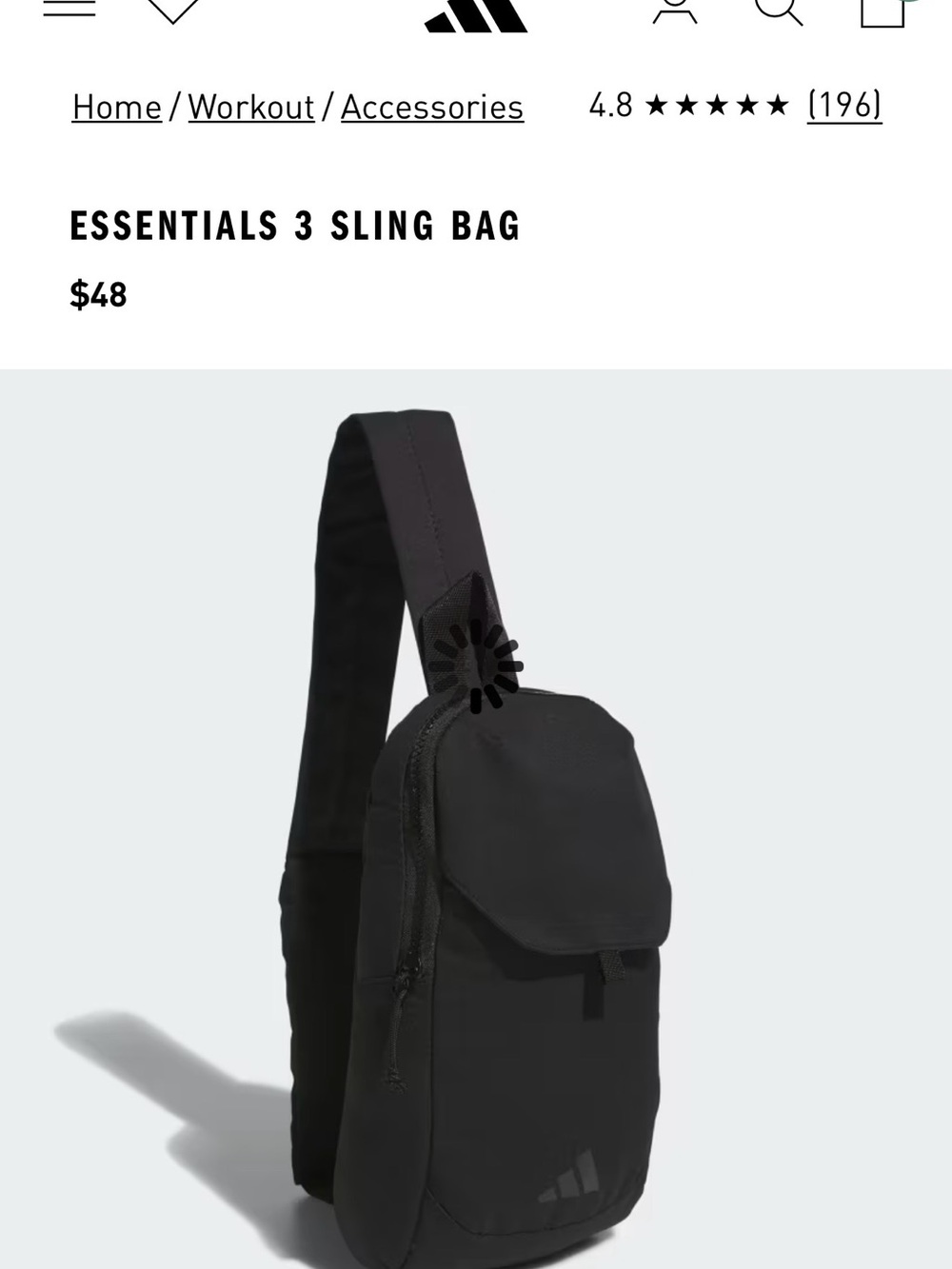adidas Black Essentials 3 Sling Bag